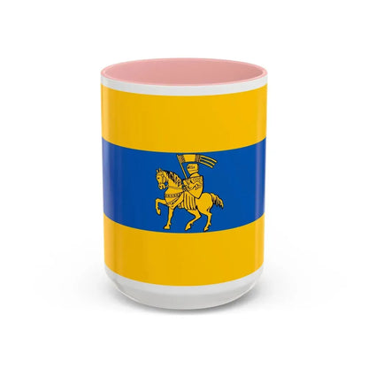 Flag of Schwerin Germany - Accent Coffee Mug 15oz Pink - Go Mug Yourself