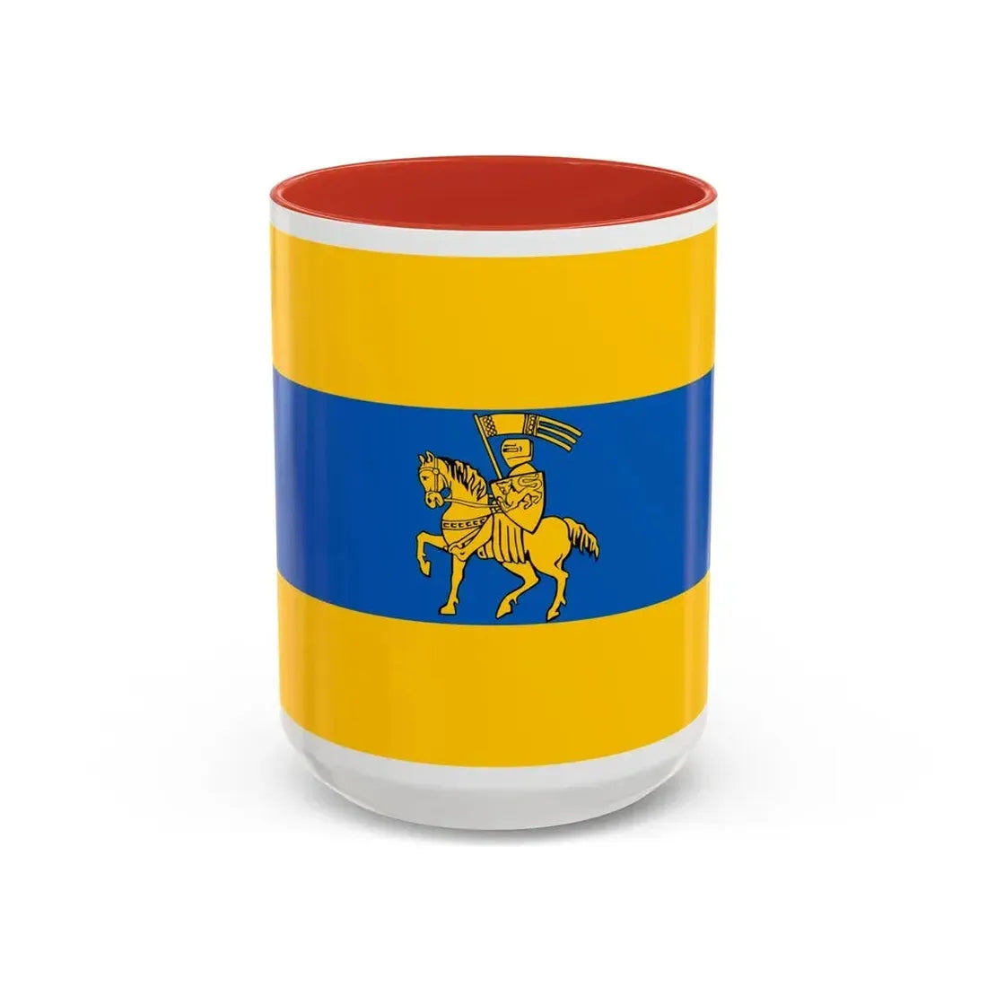 Flag of Schwerin Germany - Accent Coffee Mug 15oz Red - Go Mug Yourself