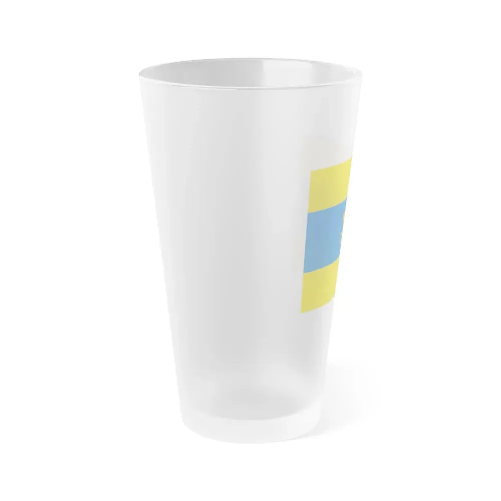 Flag of Schwerin Germany - Frosted Pint Glass 16oz - Go Mug Yourself
