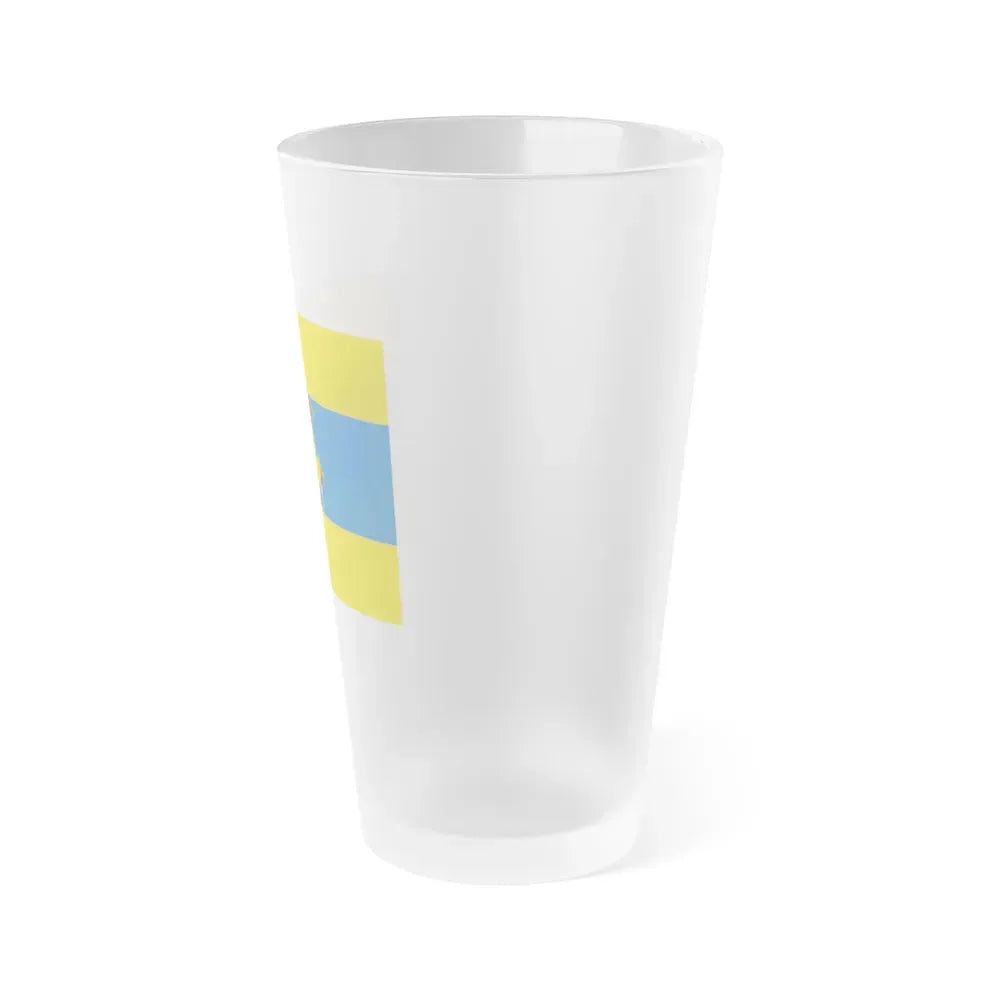 Flag of Schwerin Germany - Frosted Pint Glass 16oz - Go Mug Yourself