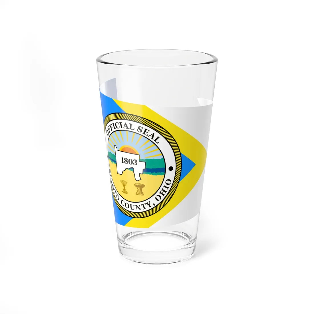 Flag of Scioto County Ohio (United States) Pint Glass 16oz 16oz - Go Mug Yourself