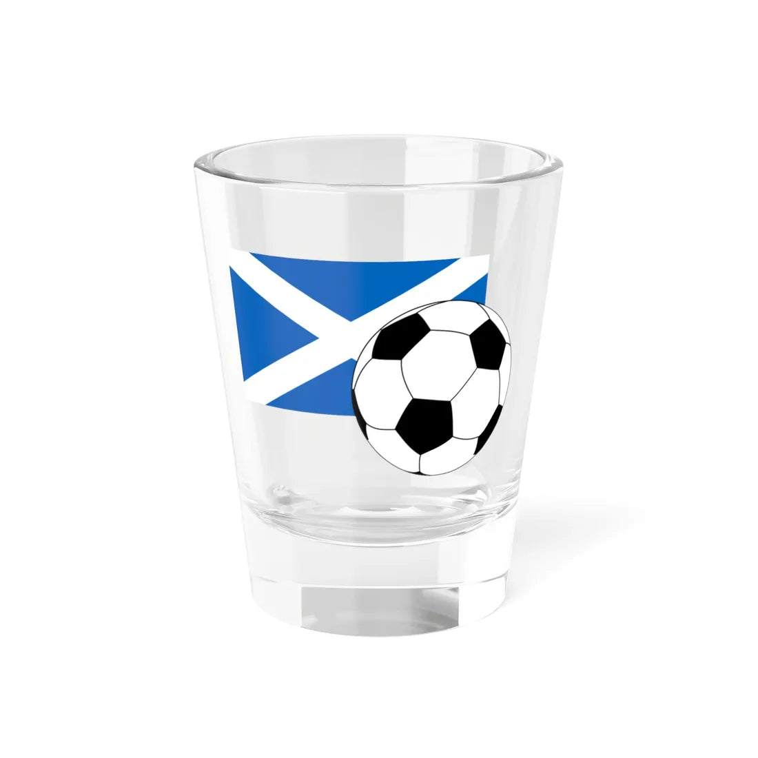 Flag of Scotland with football (Scotland) Shot Glass 1.5oz 1.5oz - Go Mug Yourself