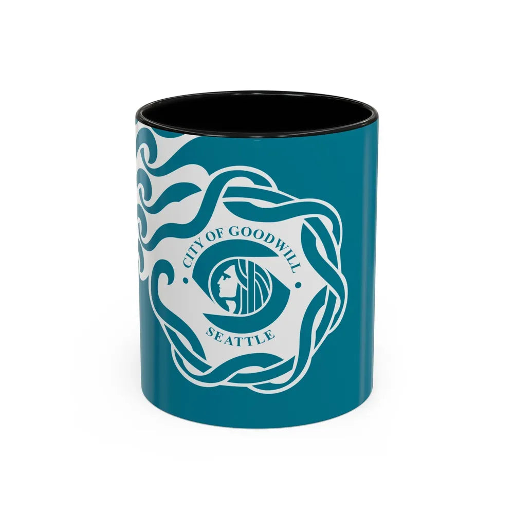 Flag of Seattle - Accent Coffee Mug 11oz-Black-11oz-Go Mug Yourself