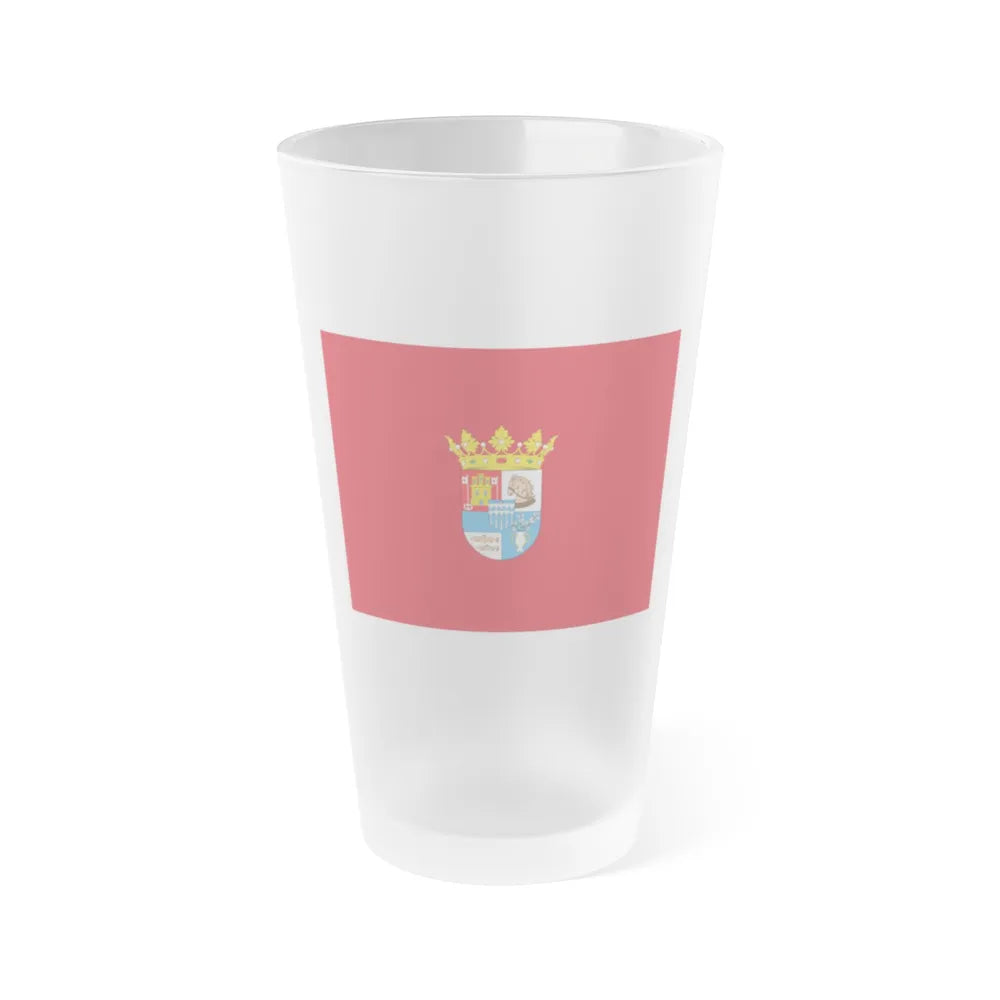 Flag of Segovia Spain - Frosted Pint Glass 16oz-16oz-Frosted-Go Mug Yourself