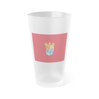 Flag of Segovia Spain - Frosted Pint Glass 16oz-16oz-Frosted-Go Mug Yourself