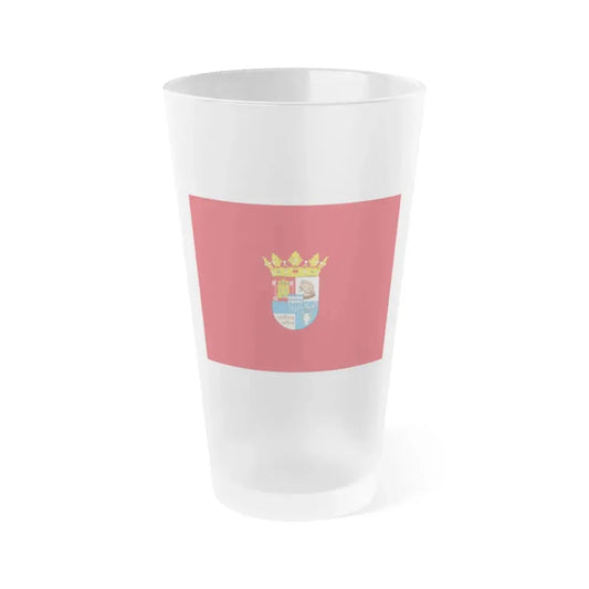 Flag of Segovia Spain - Frosted Pint Glass 16oz 16oz Frosted - Go Mug Yourself