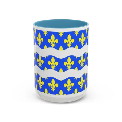 Flag of Seine et Marne France 2 - Accent Coffee Mug 15oz Light Blue - Go Mug Yourself