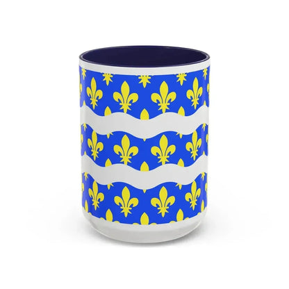 Flag of Seine et Marne France 2 - Accent Coffee Mug 15oz Navy - Go Mug Yourself