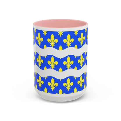Flag of Seine et Marne France 2 - Accent Coffee Mug 15oz Pink - Go Mug Yourself