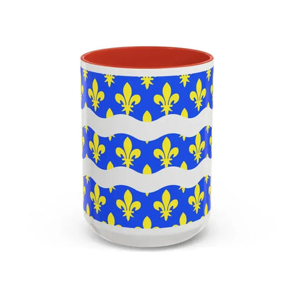 Flag of Seine et Marne France 2 - Accent Coffee Mug 15oz Red - Go Mug Yourself