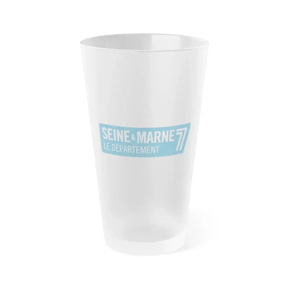 Flag of Seine et Marne France - Frosted Pint Glass 16oz 16oz Frosted - Go Mug Yourself
