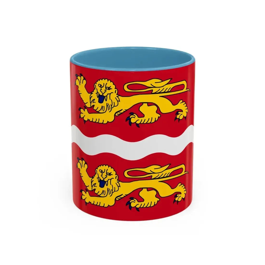 Flag of Seine Maritime France 2 - Accent Coffee Mug 11oz Light Blue - Go Mug Yourself