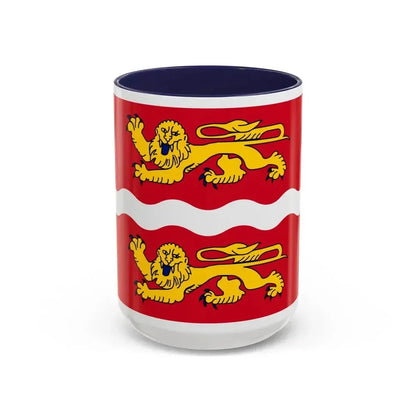 Flag of Seine Maritime France 2 - Accent Coffee Mug 15oz Navy - Go Mug Yourself