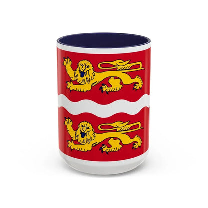 Flag of Seine Maritime France 2 - Accent Coffee Mug 15oz Navy - Go Mug Yourself