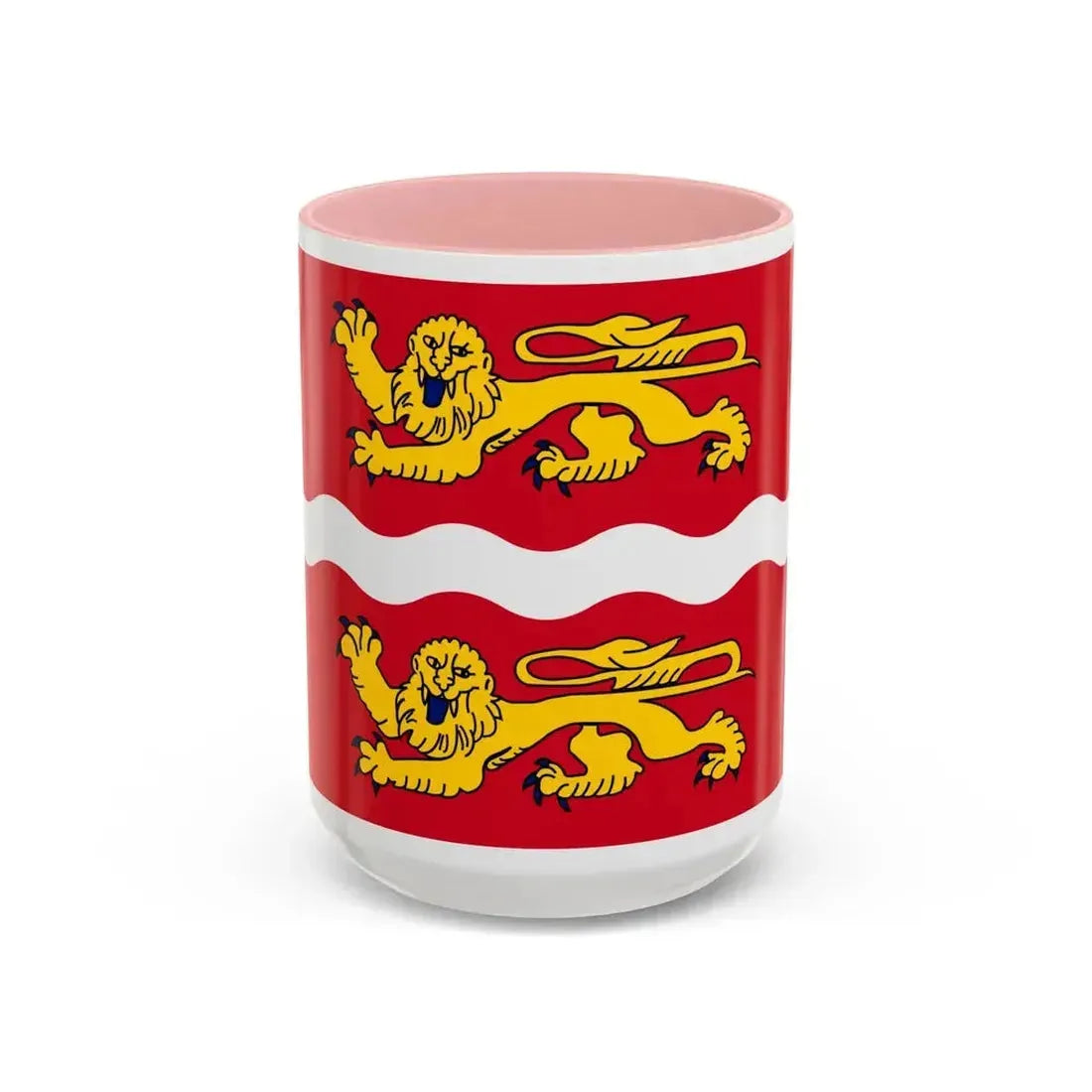 Flag of Seine Maritime France 2 - Accent Coffee Mug 15oz Pink - Go Mug Yourself