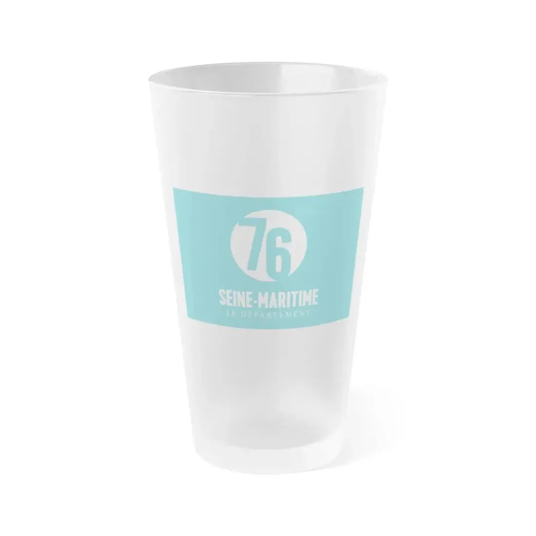 Flag of Seine Maritime France - Frosted Pint Glass 16oz 16oz Frosted - Go Mug Yourself