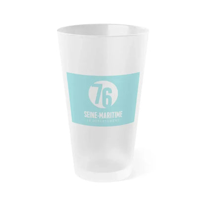 Flag of Seine Maritime France - Frosted Pint Glass 16oz 16oz Frosted - Go Mug Yourself