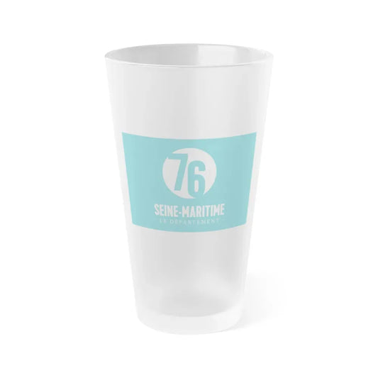 Flag of Seine Maritime France - Frosted Pint Glass 16oz 16oz Frosted - Go Mug Yourself