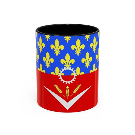 Flag of Seine Saint Denis France - Accent Coffee Mug 11oz Black - Go Mug Yourself