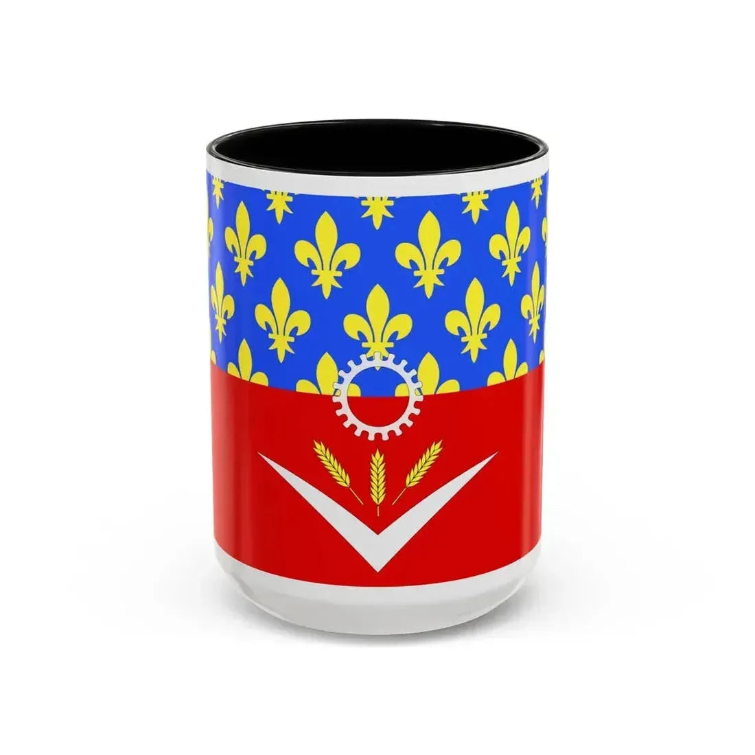 Flag of Seine Saint Denis France - Accent Coffee Mug 15oz Black - Go Mug Yourself