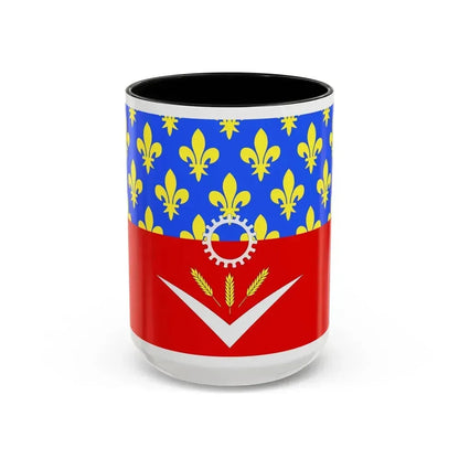 Flag of Seine Saint Denis France - Accent Coffee Mug 15oz Black - Go Mug Yourself