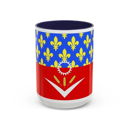 Flag of Seine Saint Denis France - Accent Coffee Mug 15oz Navy - Go Mug Yourself