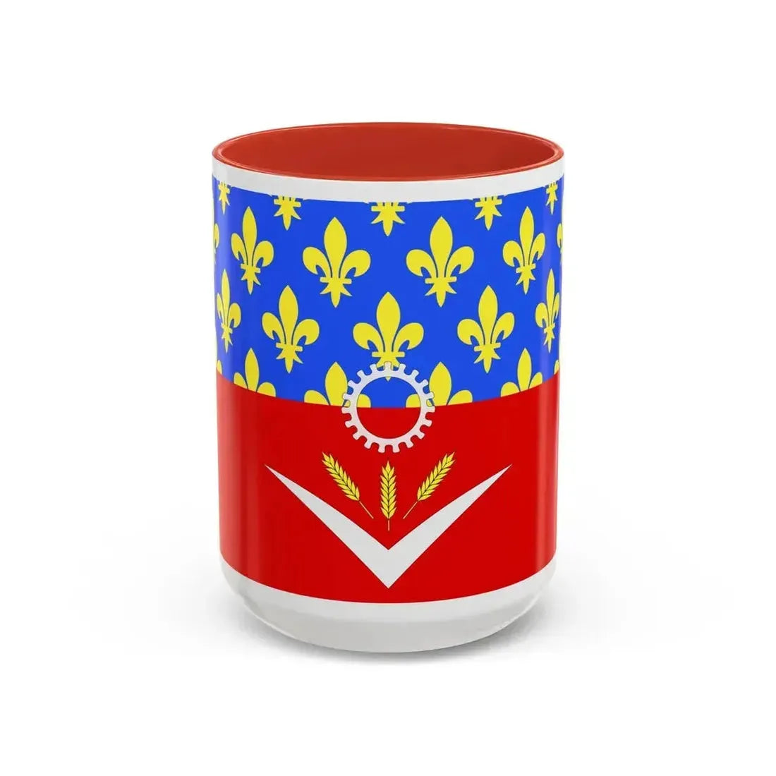Flag of Seine Saint Denis France - Accent Coffee Mug 15oz Red - Go Mug Yourself