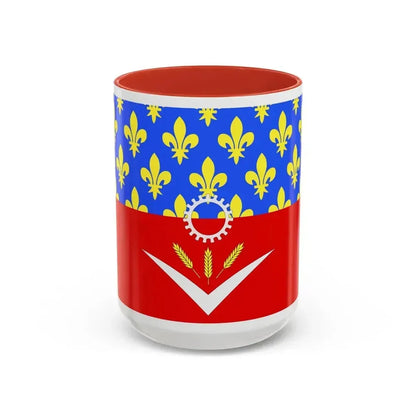 Flag of Seine Saint Denis France - Accent Coffee Mug 15oz Red - Go Mug Yourself
