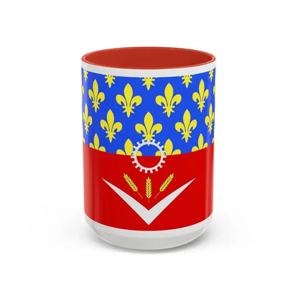 Flag of Seine Saint Denis France - Accent Coffee Mug 15oz Red - Go Mug Yourself