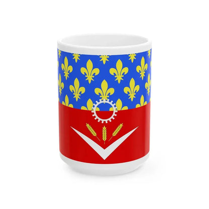 Flag of Seine Saint Denis France - White Coffee Mug 15oz - Go Mug Yourself