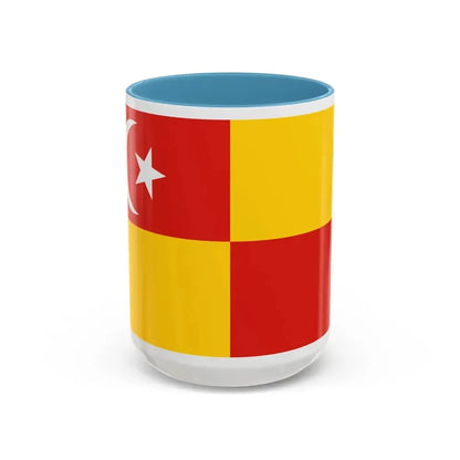Flag of Selangor Malaysia - Accent Coffee Mug 15oz Light Blue - Go Mug Yourself