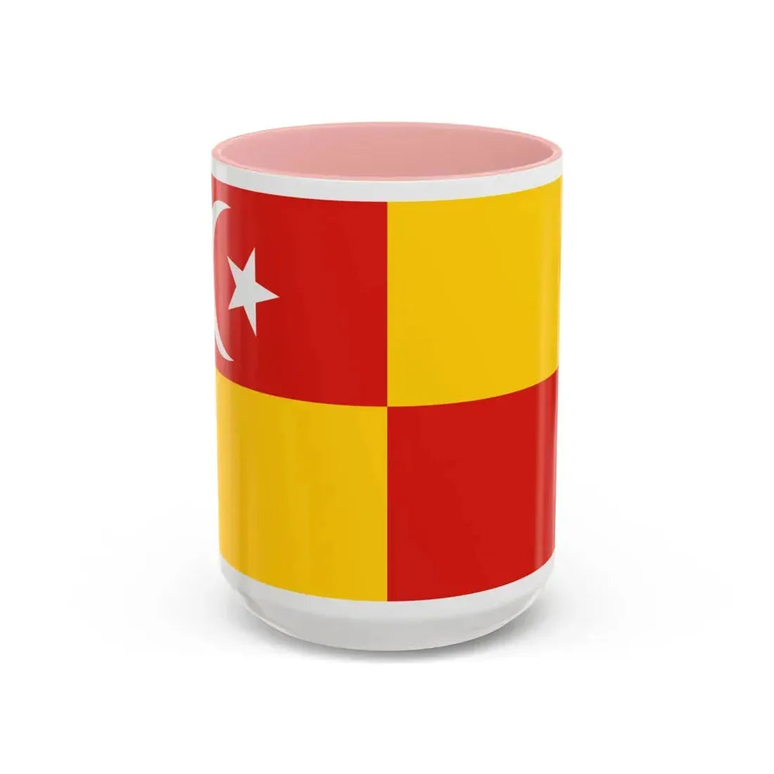 Flag of Selangor Malaysia - Accent Coffee Mug 15oz Pink - Go Mug Yourself