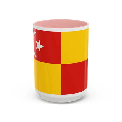 Flag of Selangor Malaysia - Accent Coffee Mug 15oz Pink - Go Mug Yourself