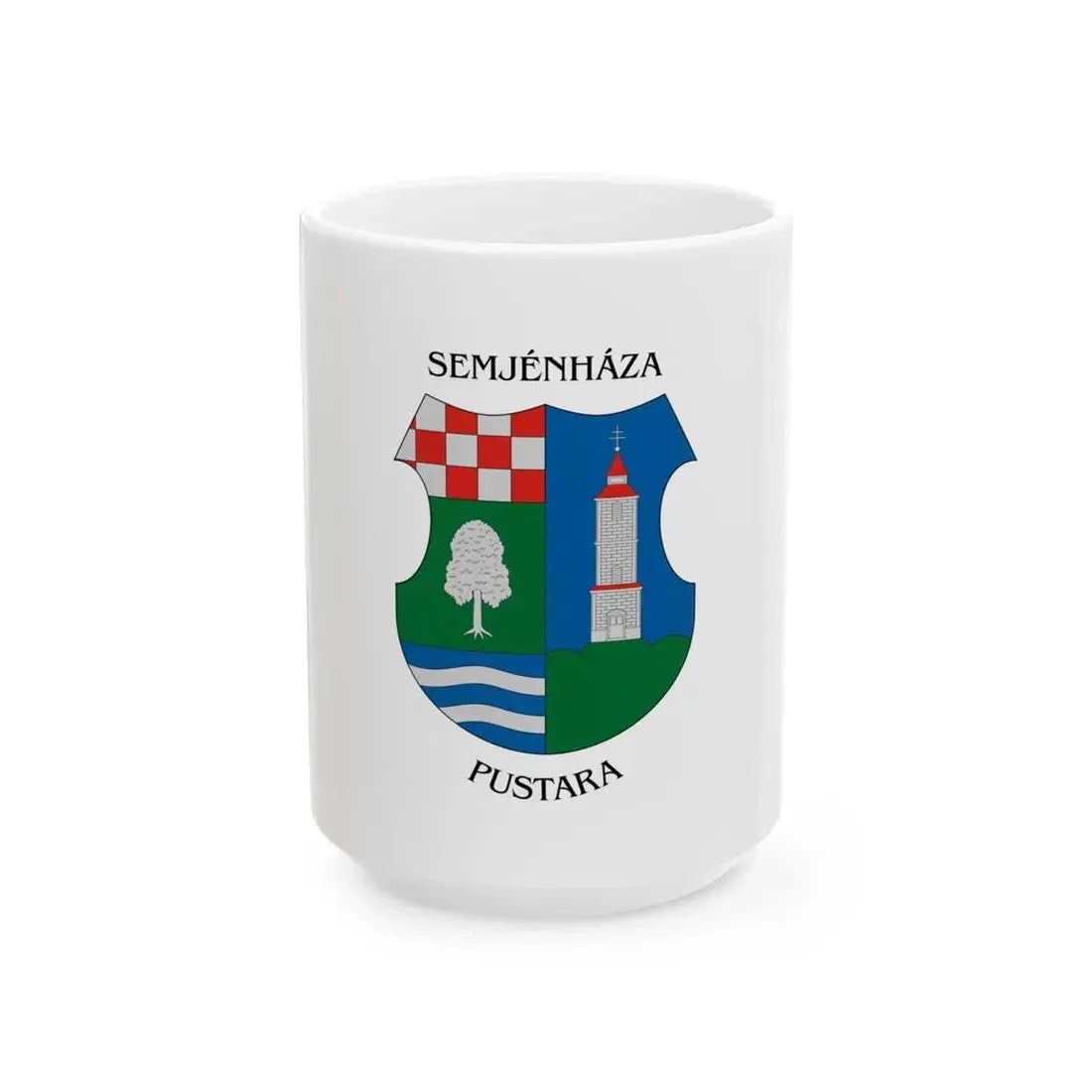 Flag of Semjenhaza (Hungary) White Coffee Mug 15oz - Go Mug Yourself