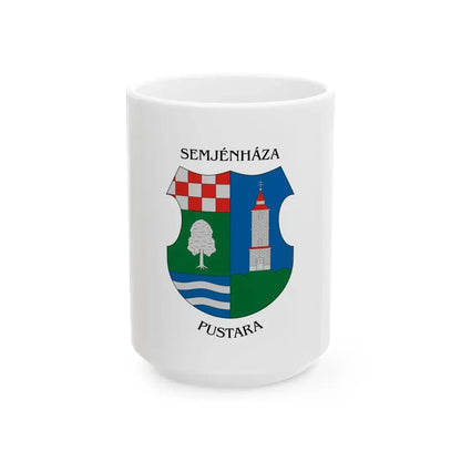 Flag of Semjenhaza (Hungary) White Coffee Mug 15oz - Go Mug Yourself