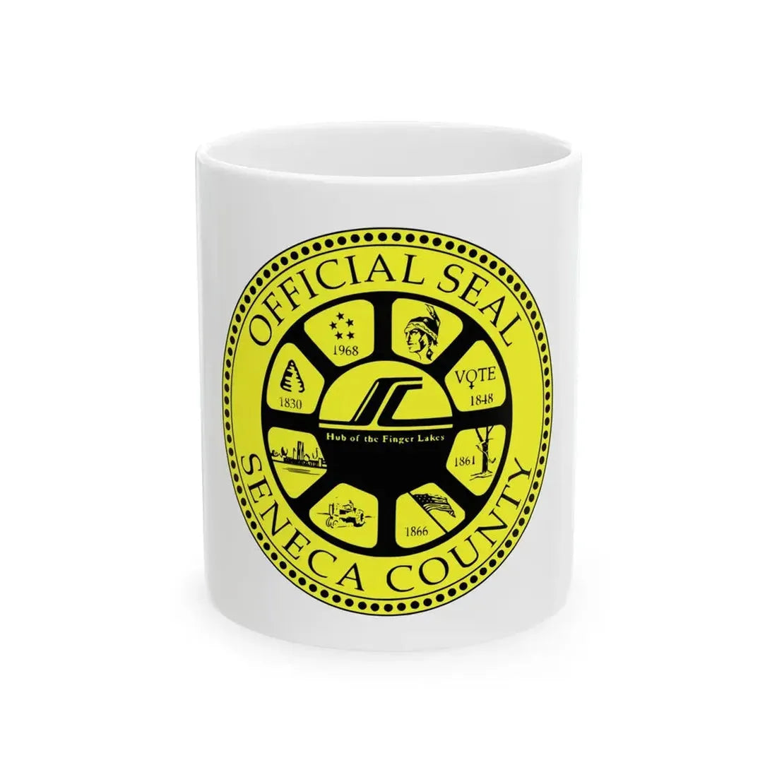 Flag of Seneca County New York (United States) White Coffee Mug 11oz - Go Mug Yourself