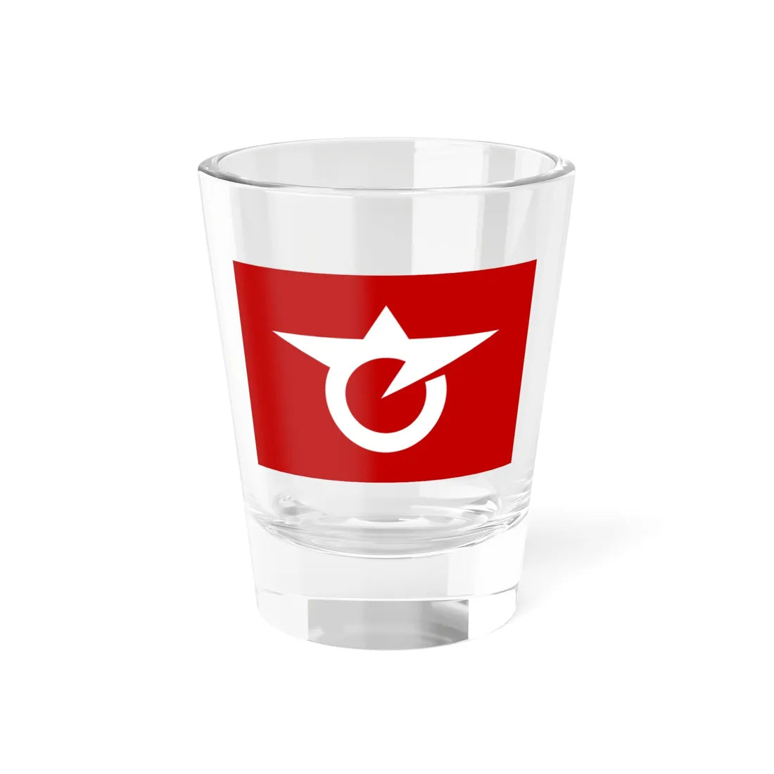 Flag of Senhata Akita 1966-2004 (Japan) Shot Glass 1.5oz 1.5oz - Go Mug Yourself
