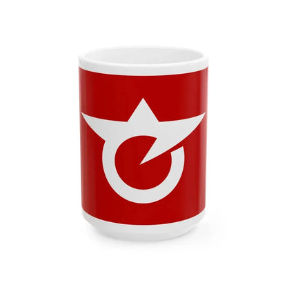 Flag of Senhata Akita 1966-2004 (Japan) White Coffee Mug 15oz - Go Mug Yourself