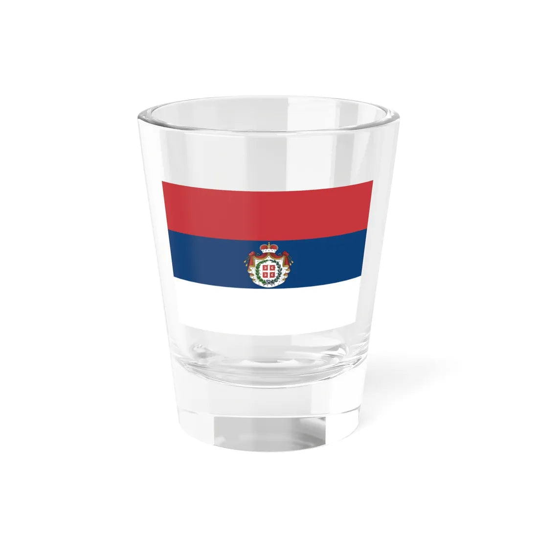 Flag of Serbia 1835-1882 (Serbia) Shot Glass 1.5oz 1.5oz - Go Mug Yourself