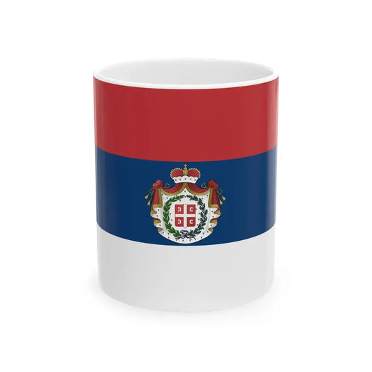 Flag of Serbia 1835-1882 (Serbia) White Coffee Mug 11oz - Go Mug Yourself