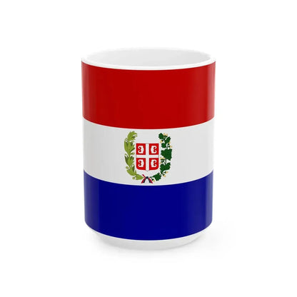 Flag of Serbia 1835 (Serbia) White Coffee Mug 15oz - Go Mug Yourself