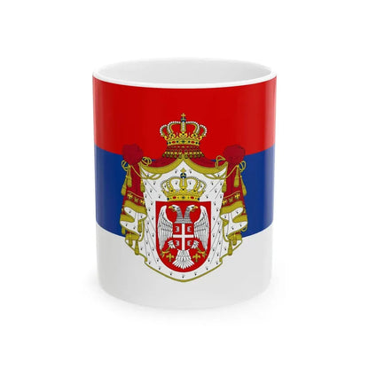 Flag of Serbia 1882-1918 2 (Serbia) White Coffee Mug 11oz - Go Mug Yourself