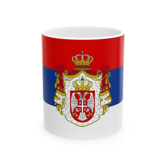 Flag of Serbia 1882-1918 2 (Serbia) White Coffee Mug 11oz - Go Mug Yourself