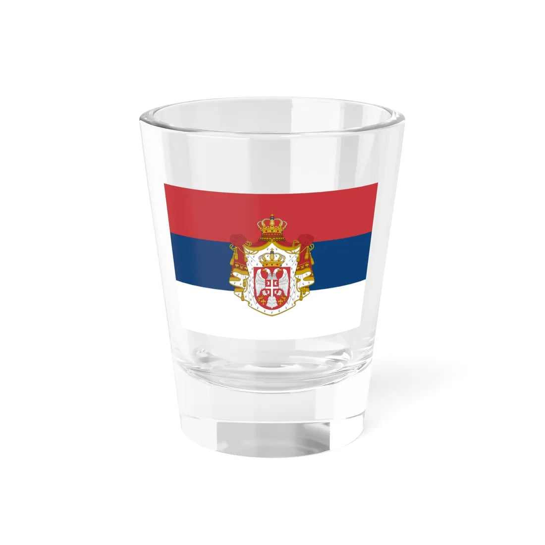 Flag of Serbia 1882-1918 (Serbia) Shot Glass 1.5oz 1.5oz - Go Mug Yourself