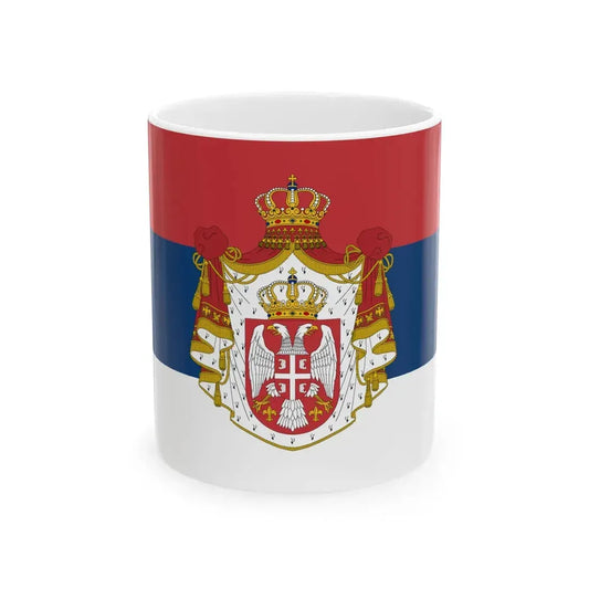 Flag of Serbia 1882-1918 (Serbia) White Coffee Mug 11oz - Go Mug Yourself