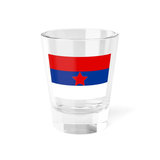 Flag of Serbia 1943-1946 3-2 (Serbia) Shot Glass 1.5oz 1.5oz - Go Mug Yourself