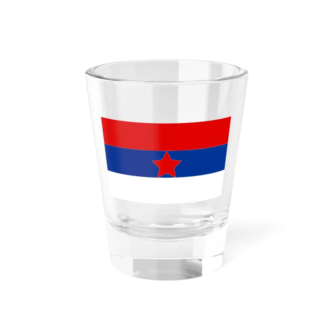 Flag of Serbia 1943-1946 3-5 (Serbia) Shot Glass 1.5oz 1.5oz - Go Mug Yourself