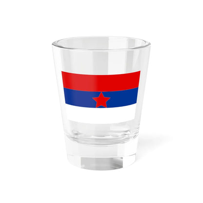 Flag of Serbia 1943-1946 3-5 (Serbia) Shot Glass 1.5oz 1.5oz - Go Mug Yourself
