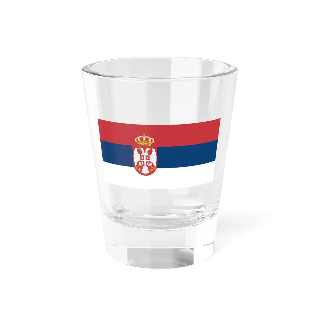 Flag of Serbia 2004-2006 2-1 (Serbia) Shot Glass 1.5oz 1.5oz - Go Mug Yourself