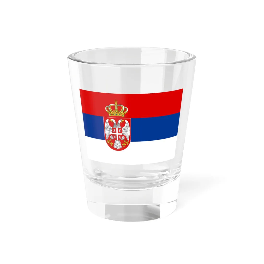 Flag of Serbia 2004-2010 (Serbia) Shot Glass 1.5oz 1.5oz - Go Mug Yourself